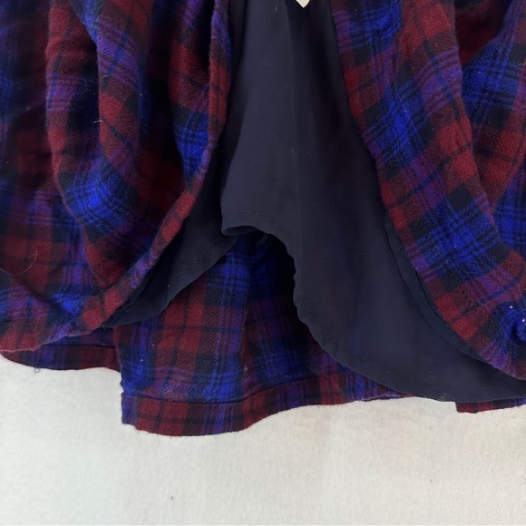 Forever 21 Plaid Mini Skirt Size M Blue Red - Picture 6 of 8